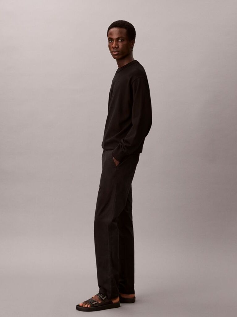 Black Slim Fit Buttoned Chinos  Men