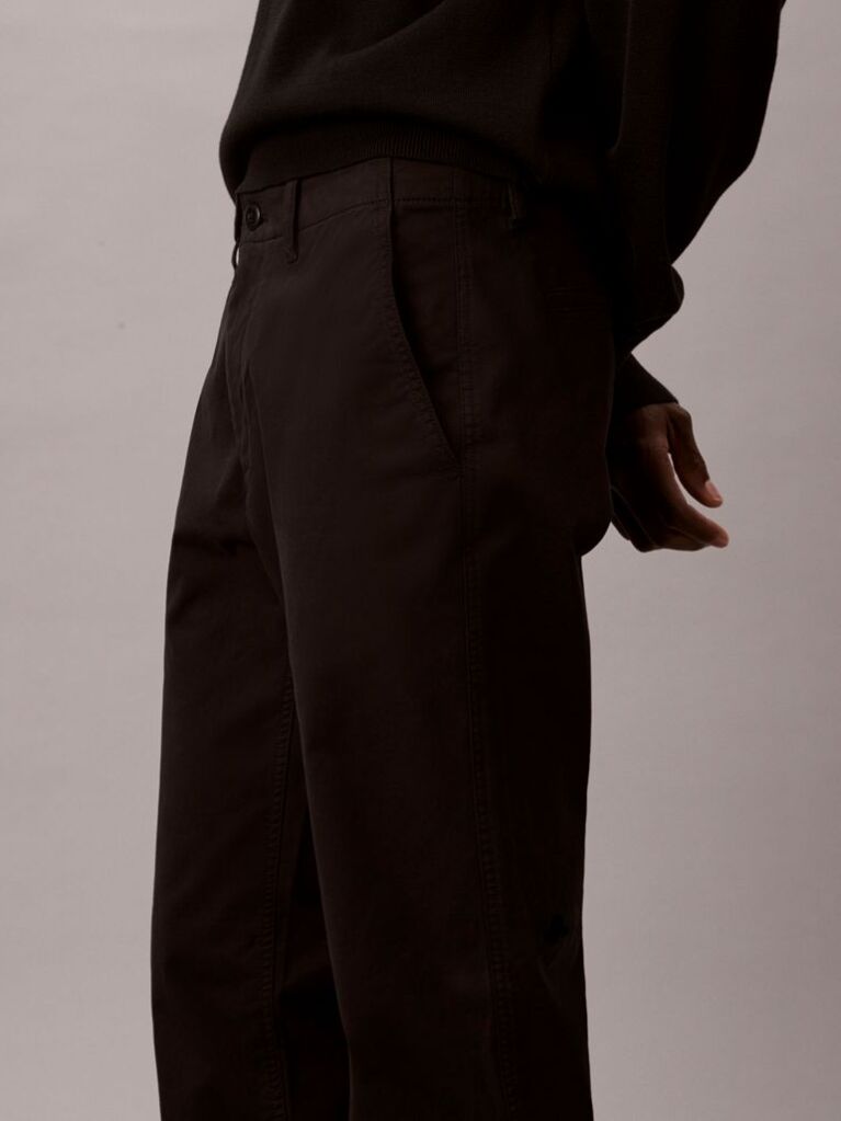 Black Slim Fit Buttoned Chinos  Men