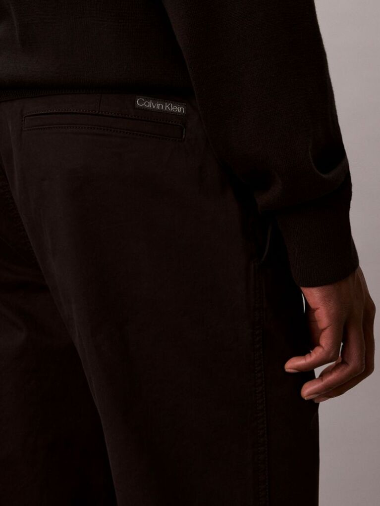 Black Slim Fit Buttoned Chinos  Men