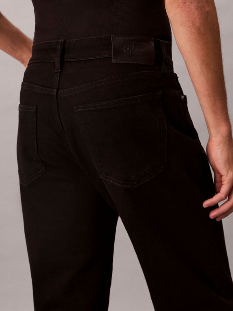 Black Slim Tapered Leg Black Jeans  Men