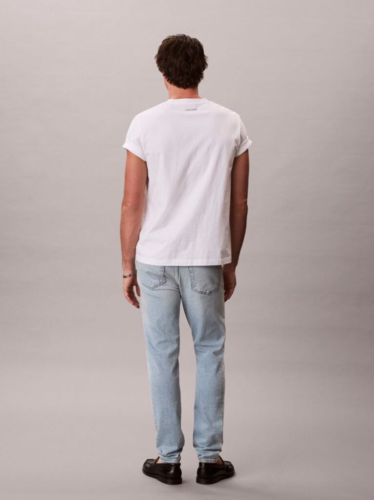 Denim Marbled Slim Tapered Leg Jeans  Men