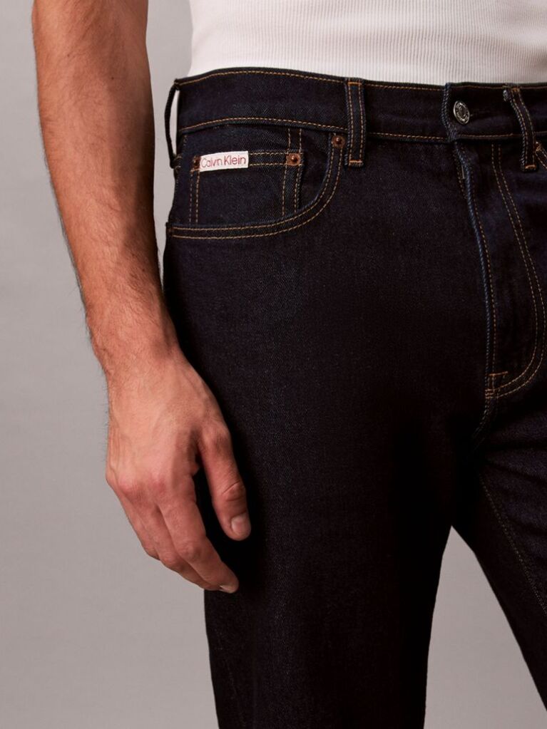 Denim Classic Topstitched Straight Leg Jeans  Men