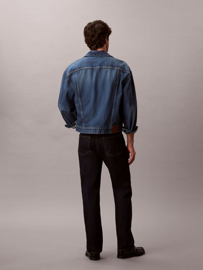 Denim Classic Topstitched Straight Leg Jeans  Men