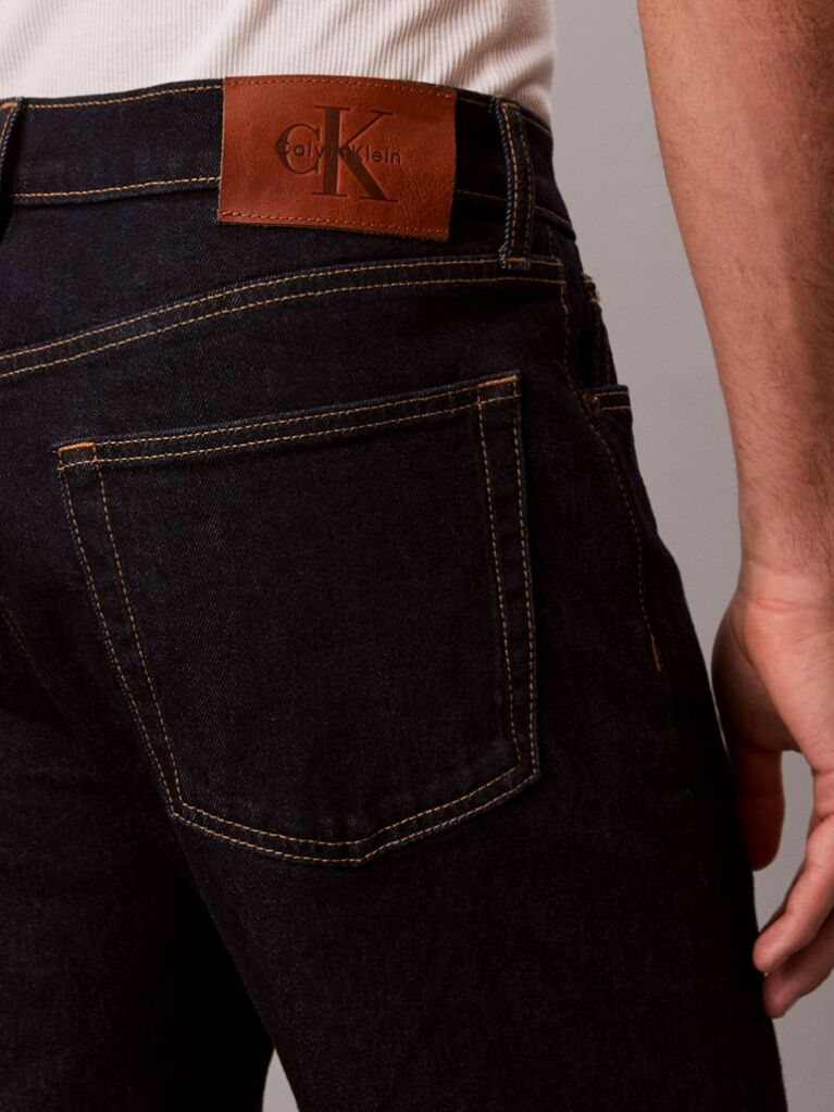 Denim Classic Topstitched Straight Leg Jeans  Men