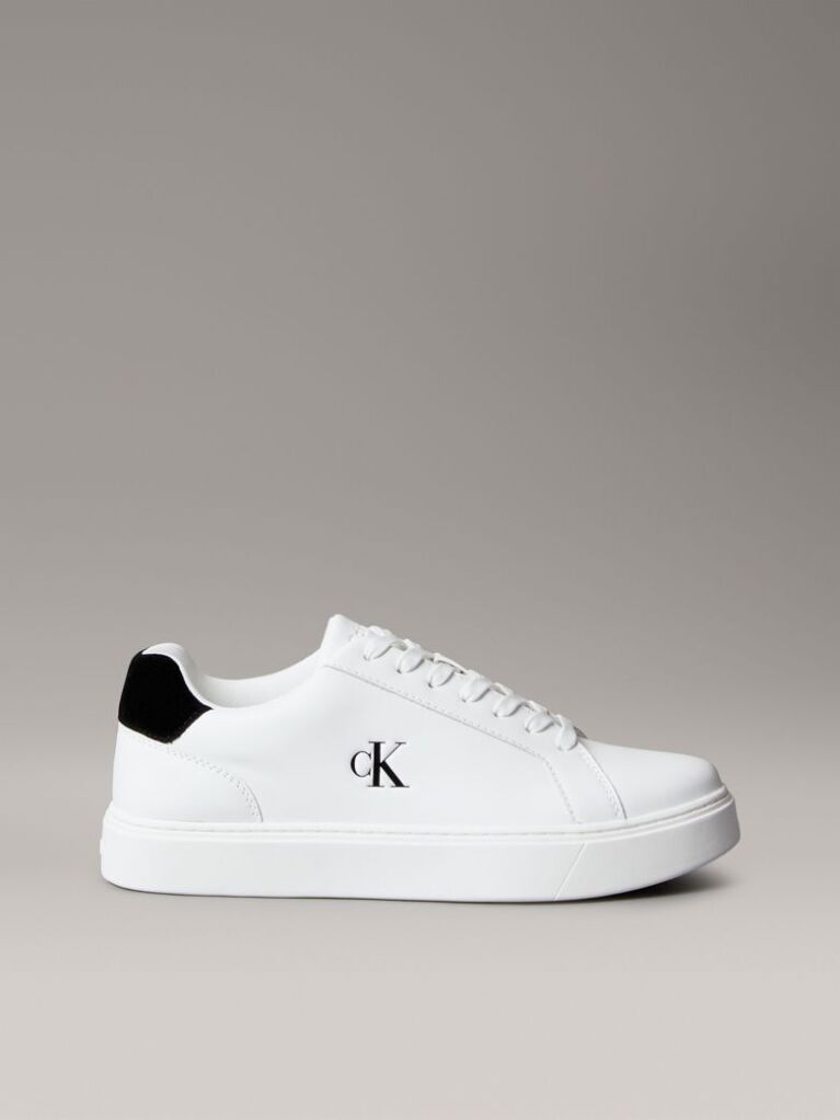 White Leather Signature Logo Trainers  Men