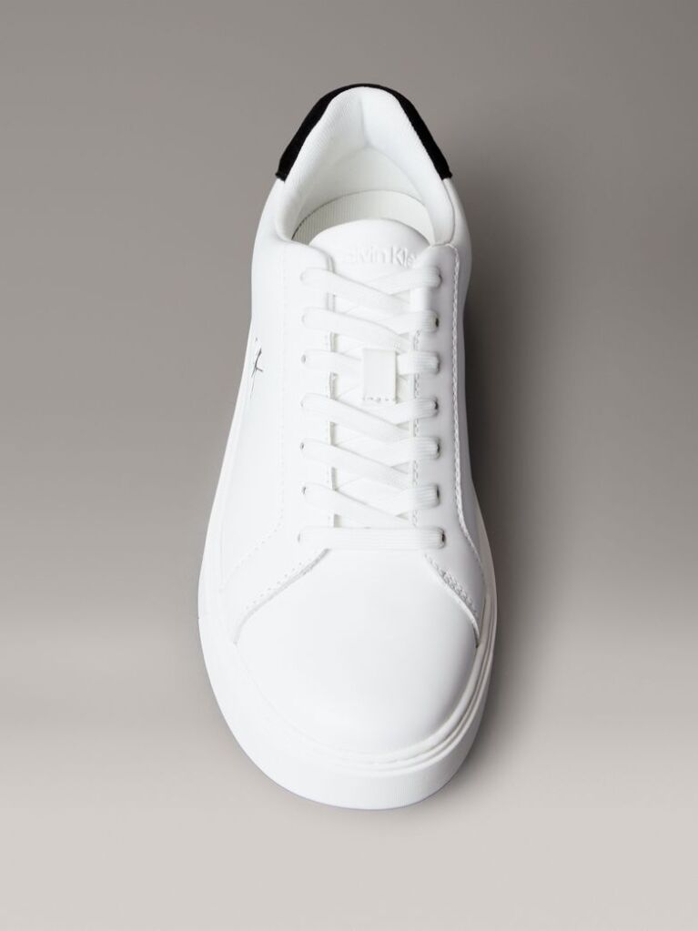 White Leather Signature Logo Trainers  Men