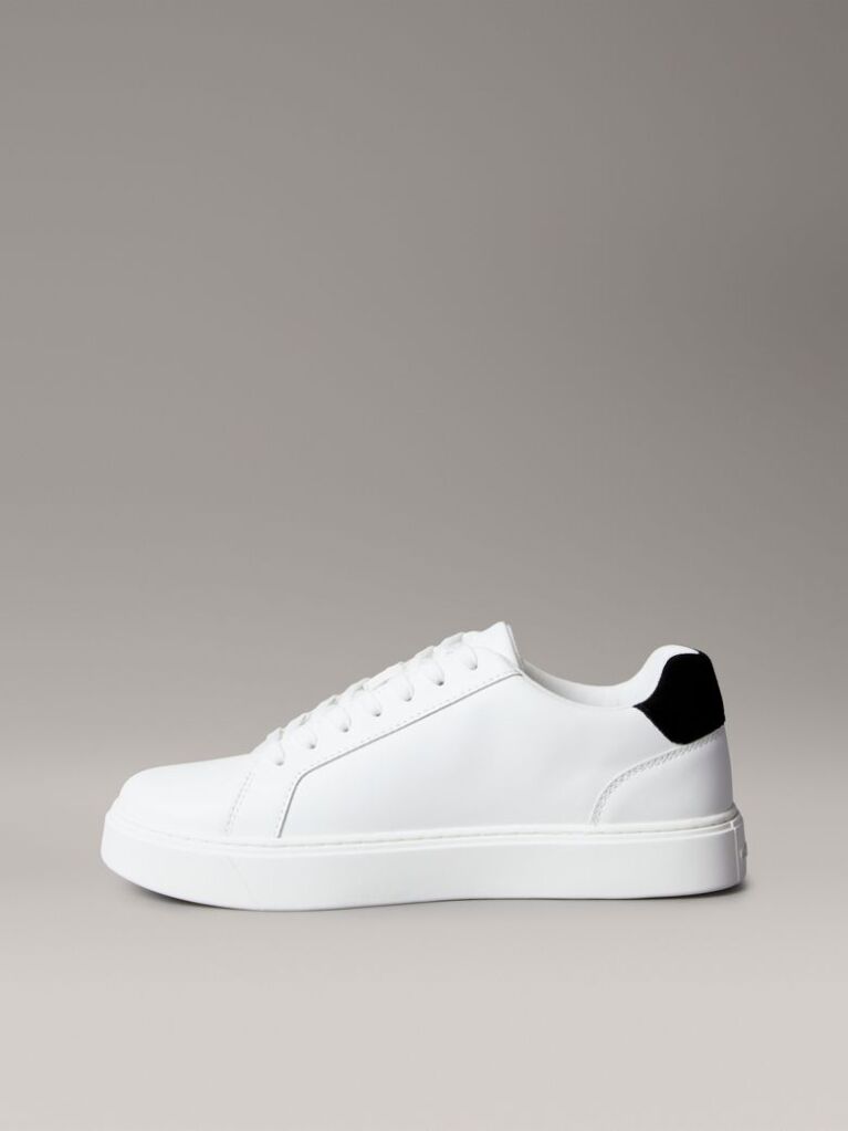 White Leather Signature Logo Trainers  Men