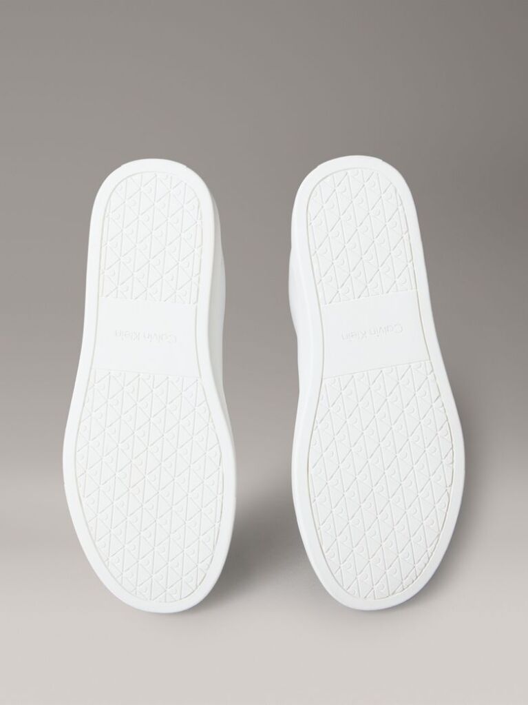White Leather Signature Logo Trainers  Men