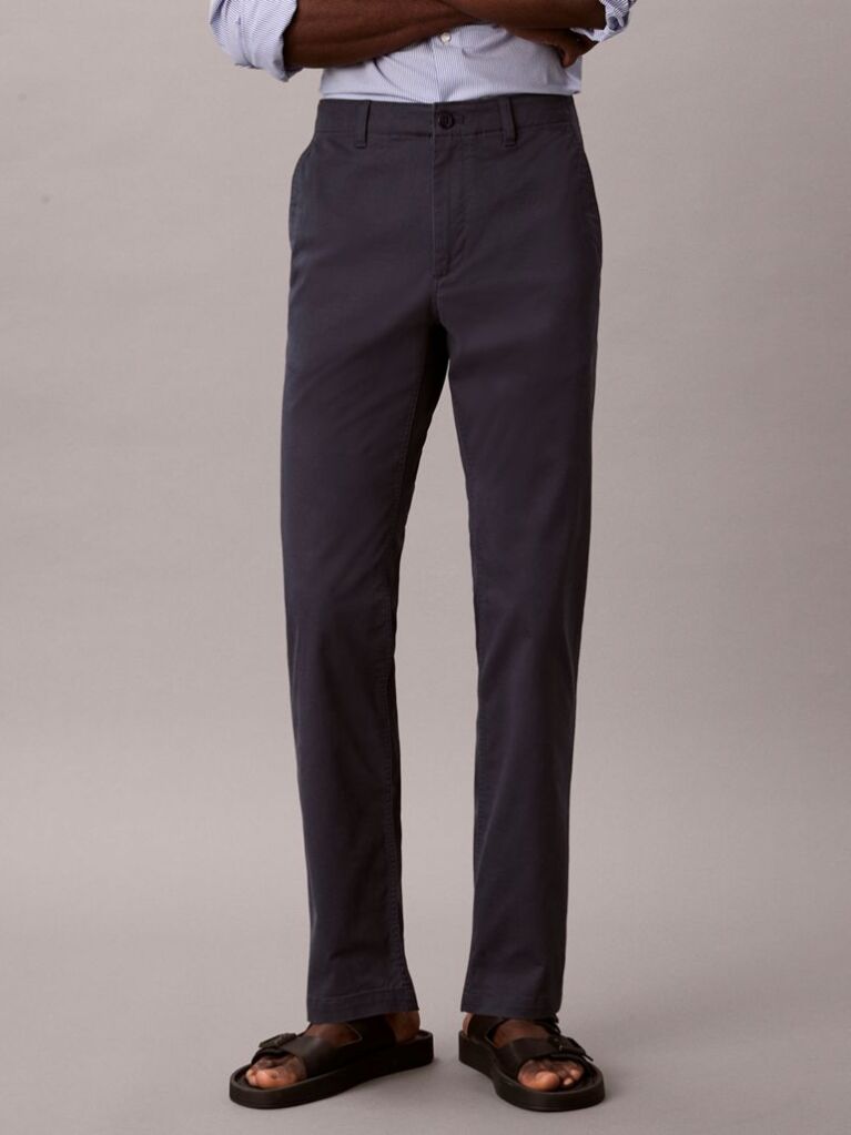 Blue Slim Fit Buttoned Chinos  Men