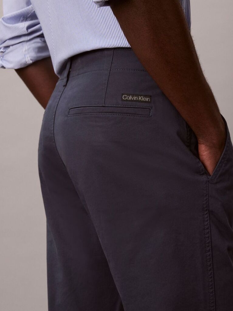 Blue Slim Fit Buttoned Chinos  Men