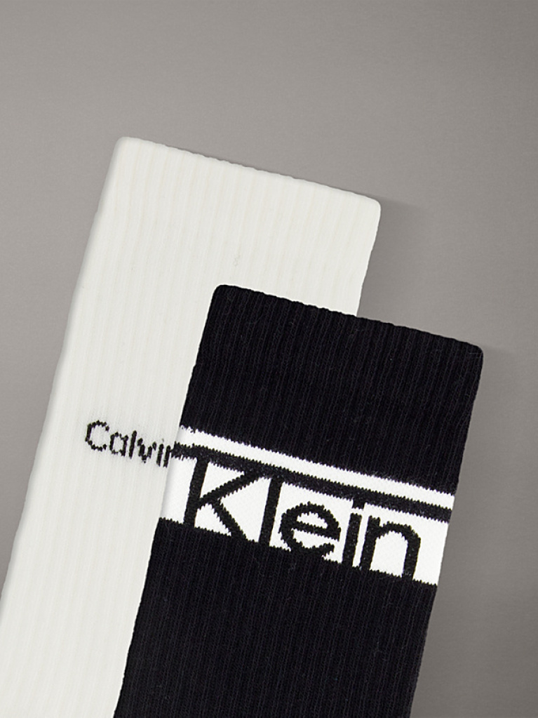 Black 2 Pack Logo Stripe Crew Socks  Men