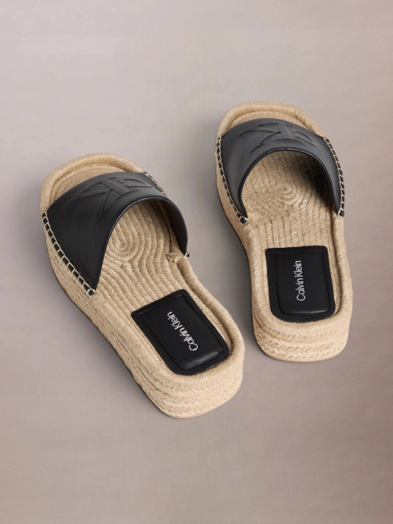 Black Ebeth - Platform Espadrille Sliders  Women