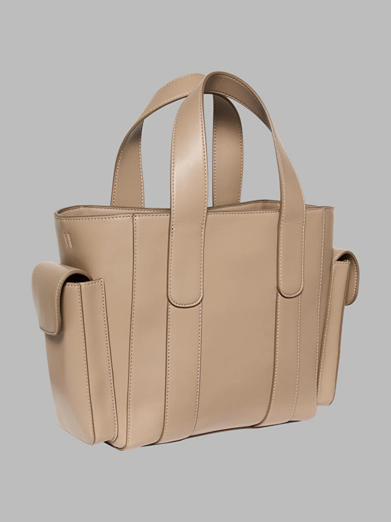 Beige Small Jacquard Logo Tote Bag  Women