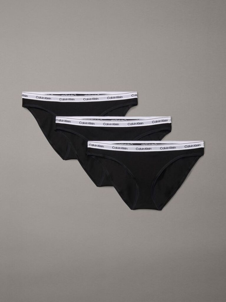 Black 3 Pack Low Rise Bikini Briefs  Women