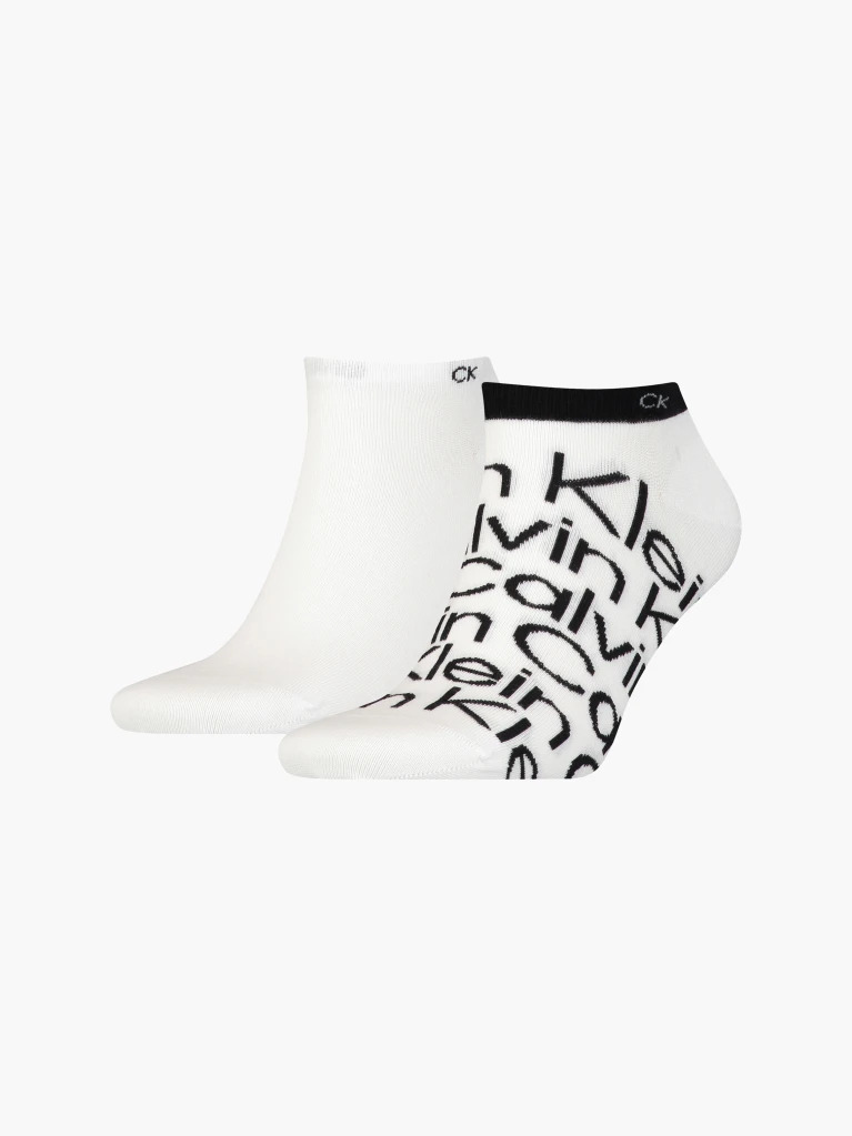 White 2 Pack Logo Ankle Socks  Men