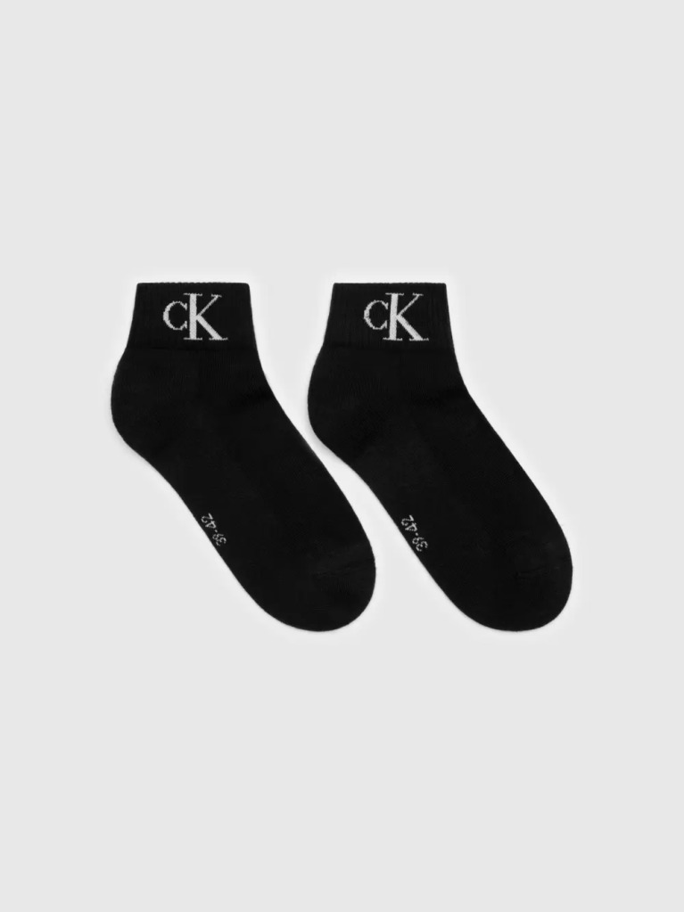 Black Quarter Socks 2 Pack Monogram  Men