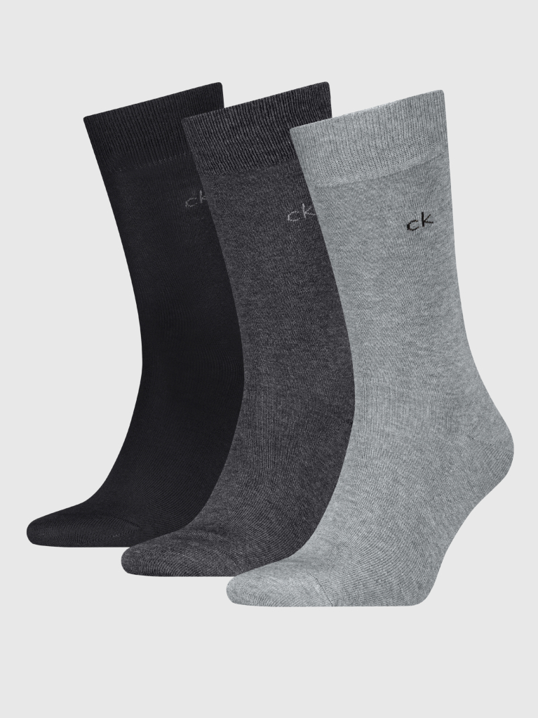Grey 3 Pack Classic Socks  Men