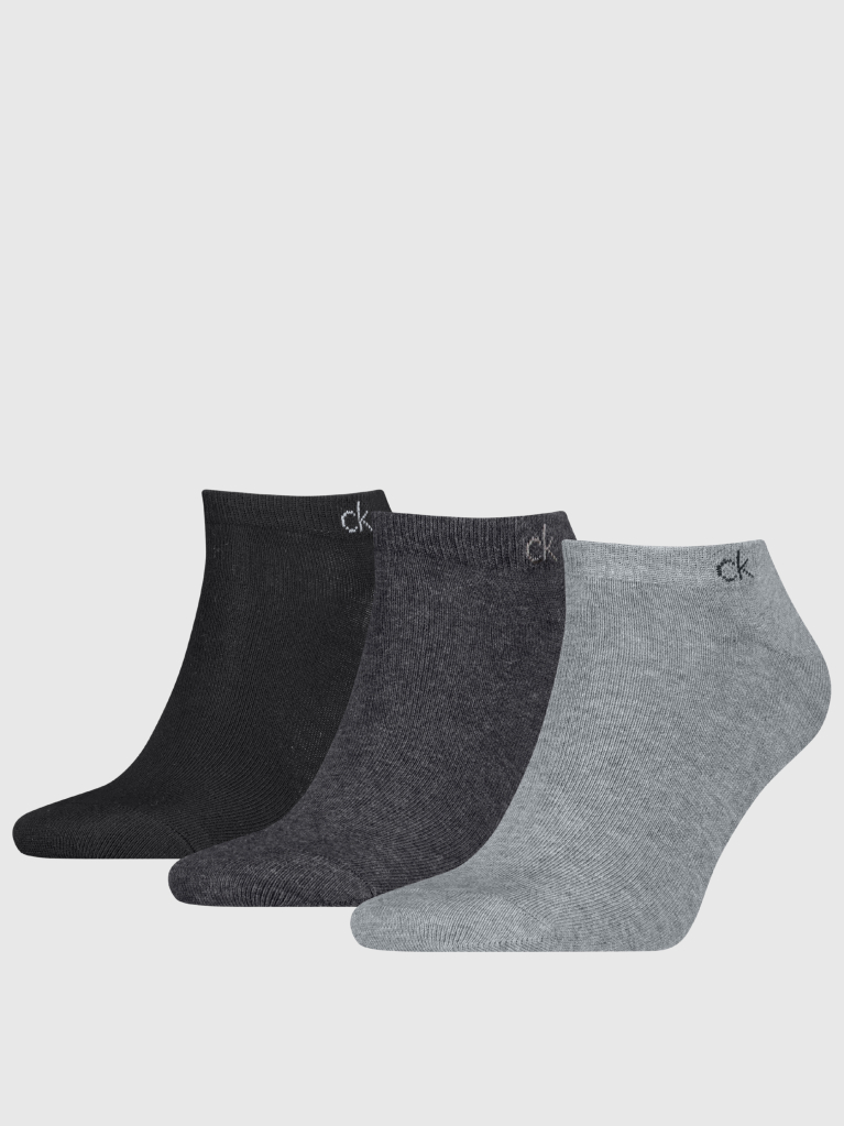 Grey 3 Pack Sneaker Socks  Men