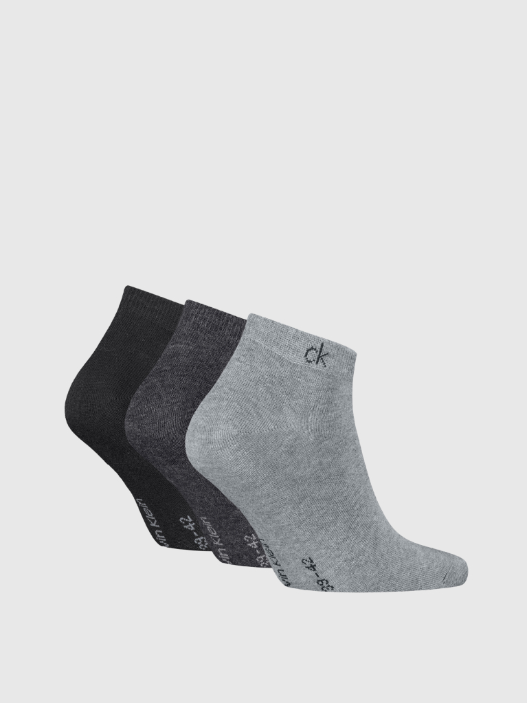 Grey 3 Pack Sneaker Socks  Men