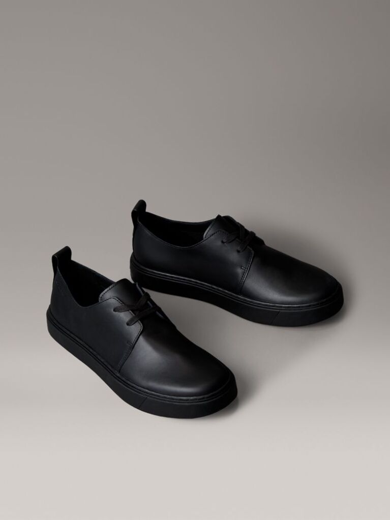 Black Leather Hybrid Derby Shoes  Men