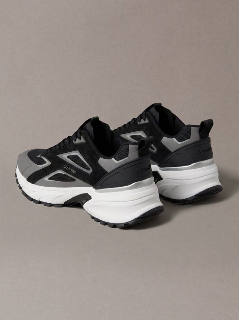 Black Knit Mesh Runner Sneakers  Men