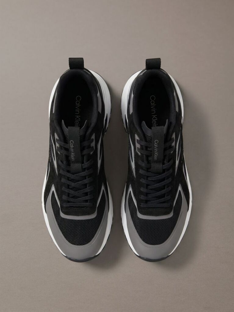 Black Knit Mesh Runner Sneakers  Men