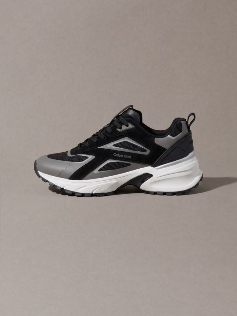 Black Knit Mesh Runner Sneakers  Men