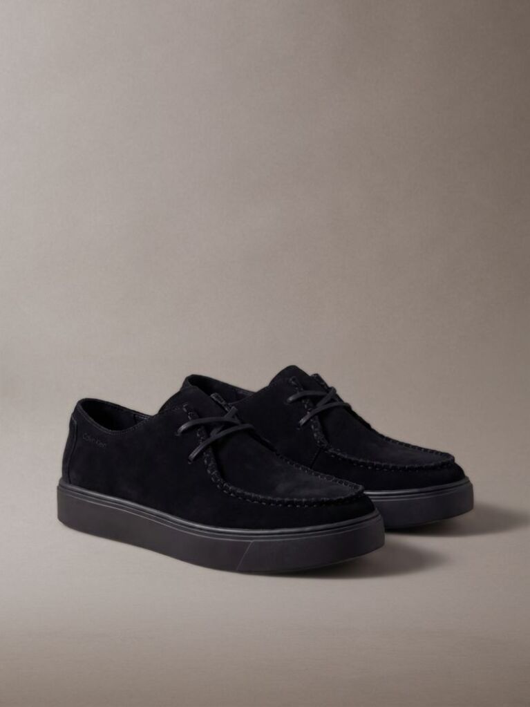 Black Suede Hybrid Cupsole Lace-Up Shoes  Men
