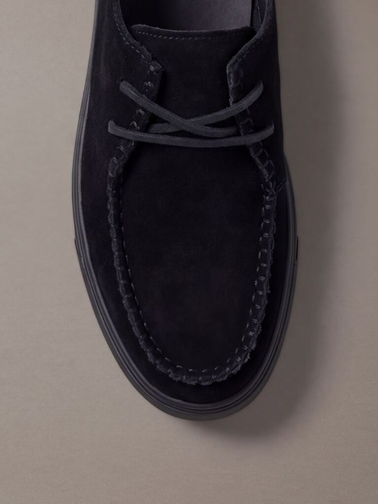 Black Suede Hybrid Cupsole Lace-Up Shoes  Men