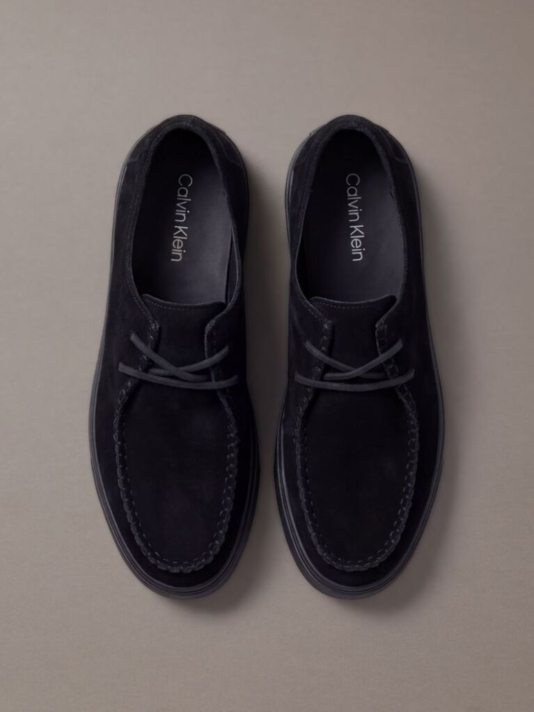 Black Suede Hybrid Cupsole Lace-Up Shoes  Men