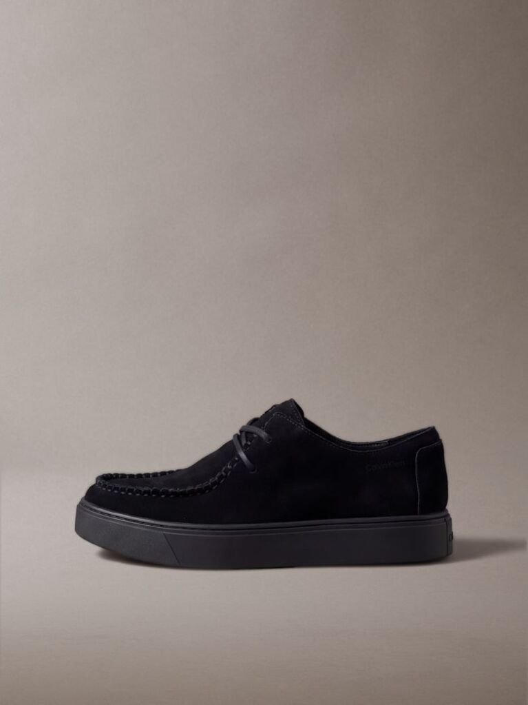 Black Suede Hybrid Cupsole Lace-Up Shoes  Men