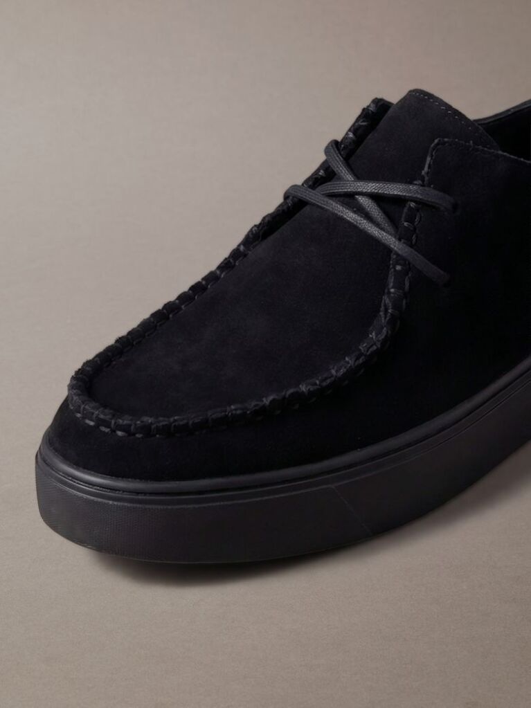 Black Suede Hybrid Cupsole Lace-Up Shoes  Men