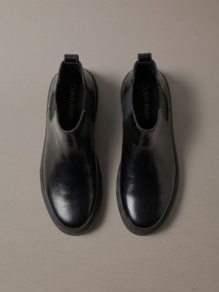 Black Leather Hybrid Cupsole Chelsea Boots  Men
