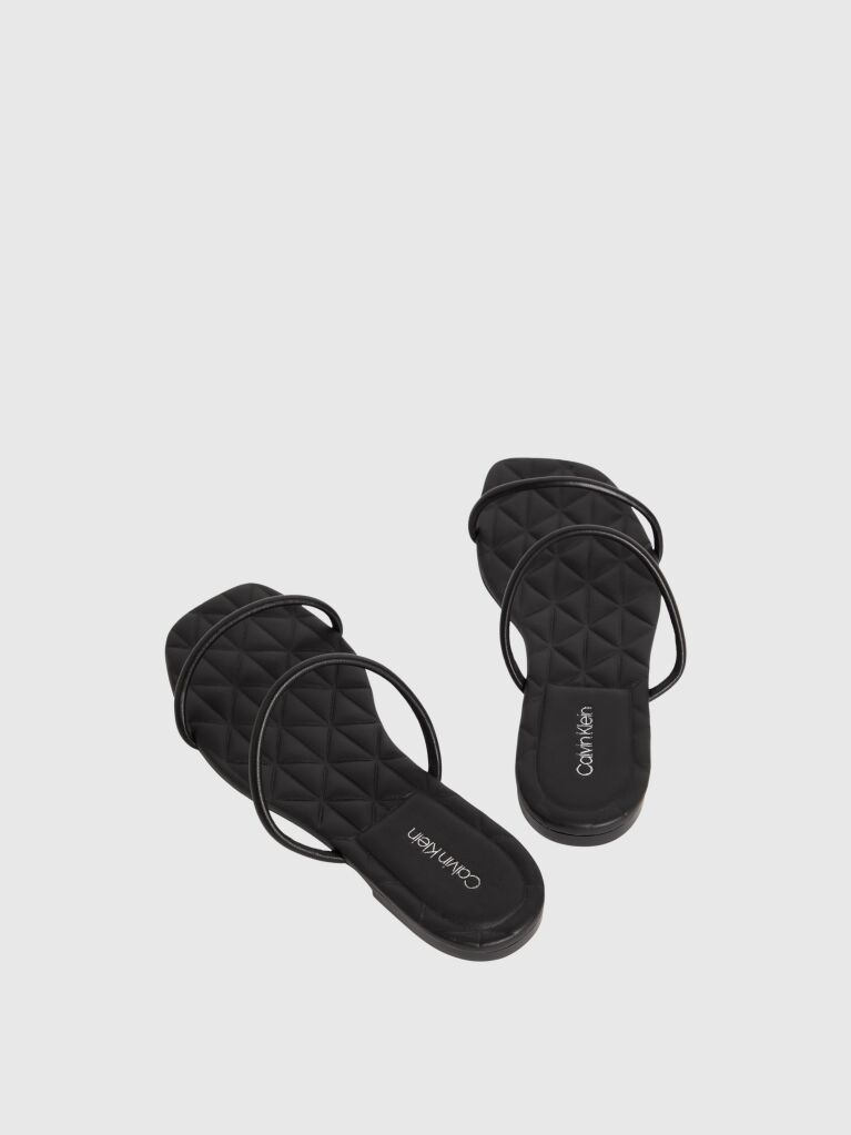 Black Quilted Leather Sandals  Women