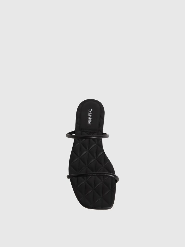 Black Quilted Leather Sandals  Women