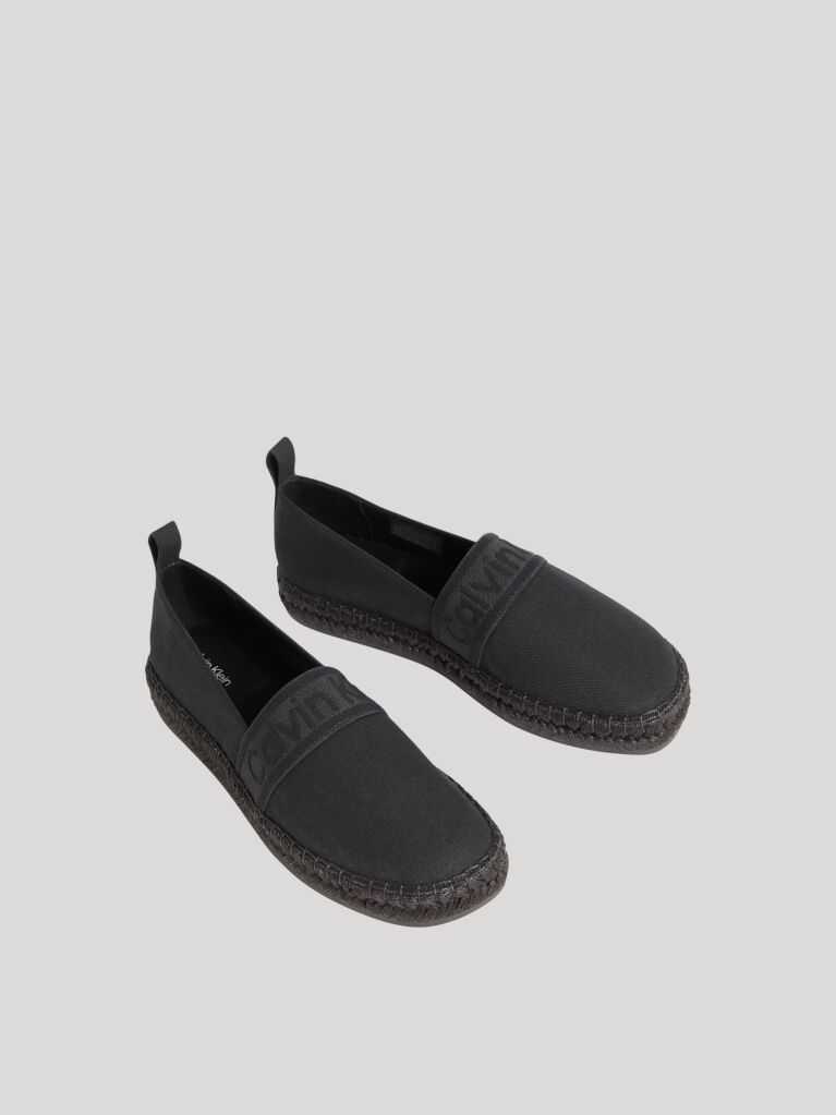 Black Logo Webbing Espadrilles  Women