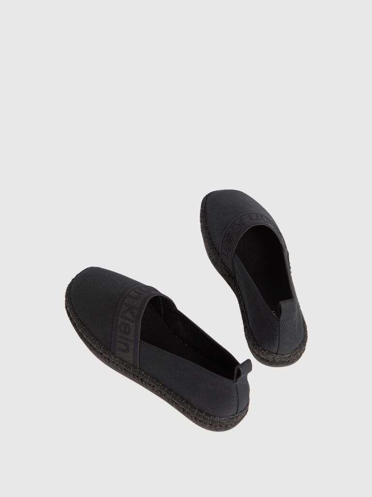 Black Logo Webbing Espadrilles  Women