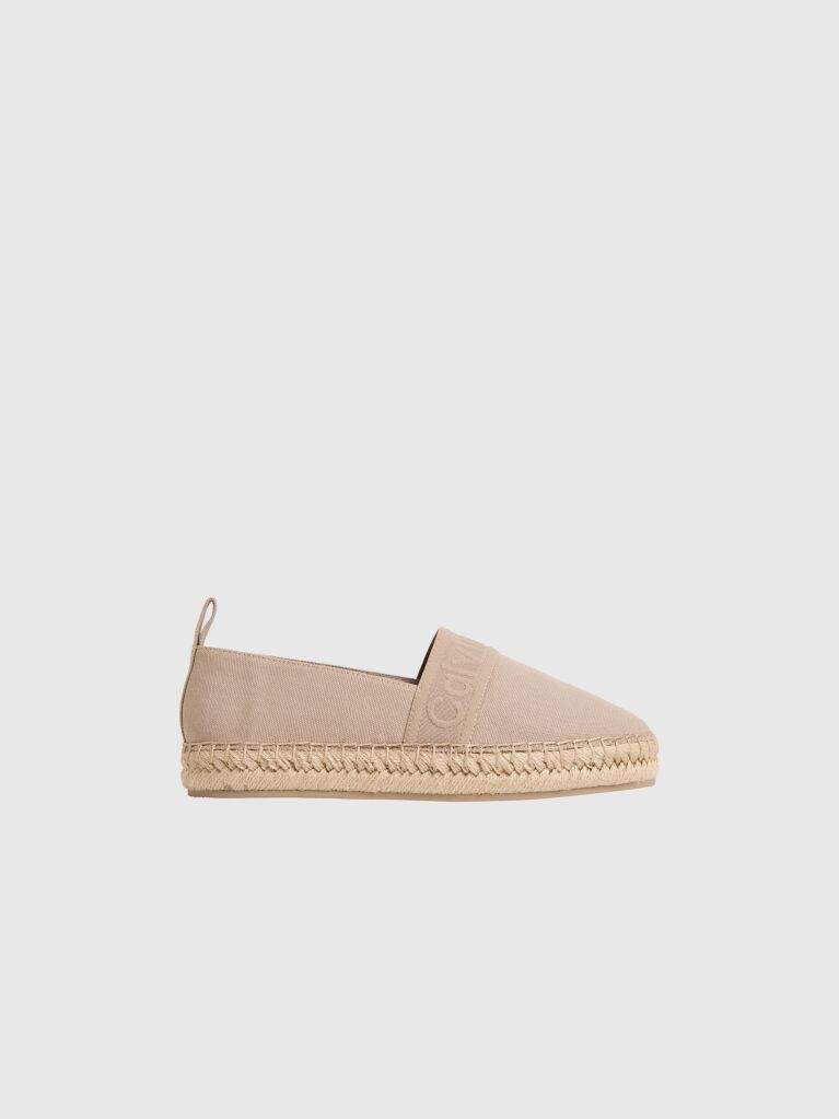 Beige Logo Webbing Espadrilles  Women