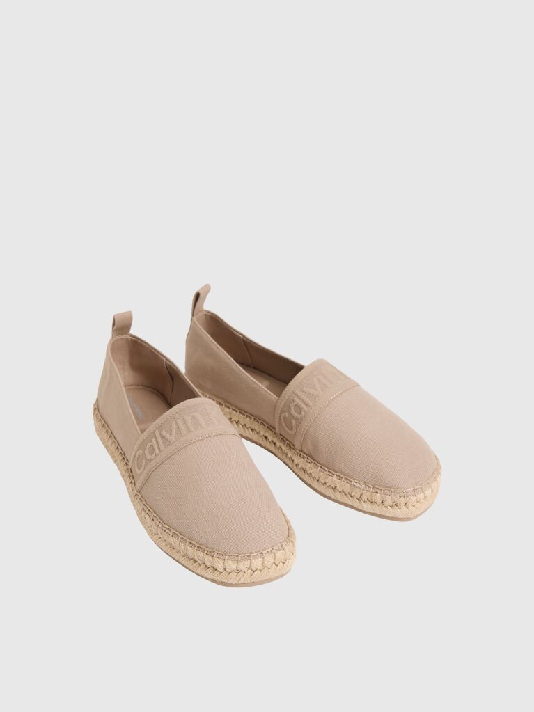Beige Logo Webbing Espadrilles  Women