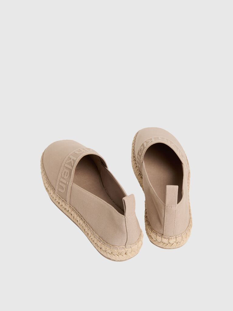 Beige Logo Webbing Espadrilles  Women