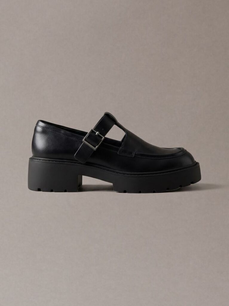 Black CK Bold - Leather Mary Jane Loafers  Women