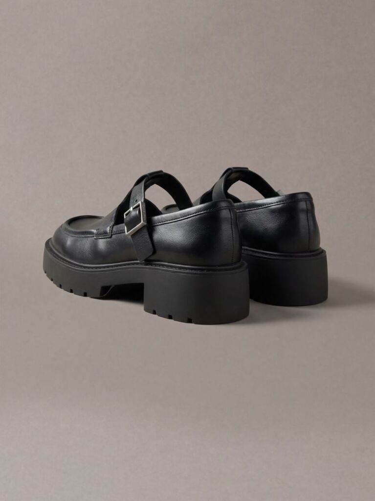 Black CK Bold - Leather Mary Jane Loafers  Women
