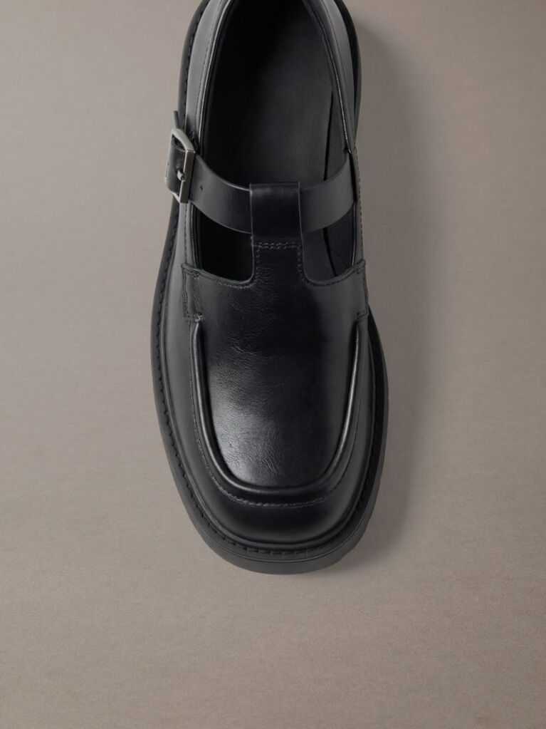 Black CK Bold - Leather Mary Jane Loafers  Women