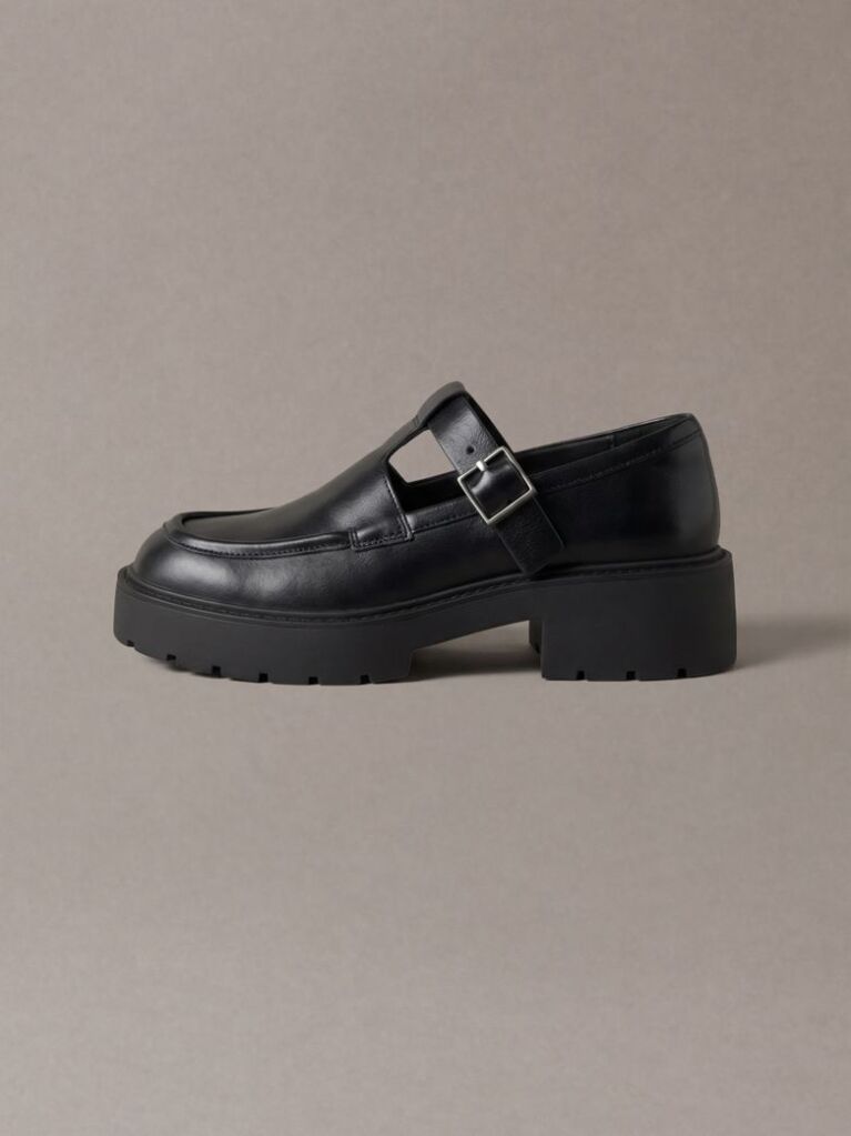 Black CK Bold - Leather Mary Jane Loafers  Women