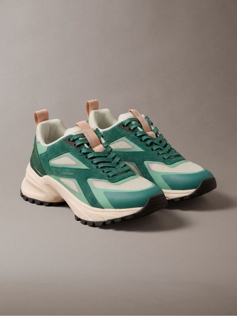 Green Knit Mesh Runner Sneakers  Women