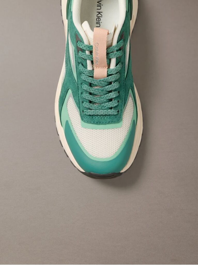 Green Knit Mesh Runner Sneakers  Women