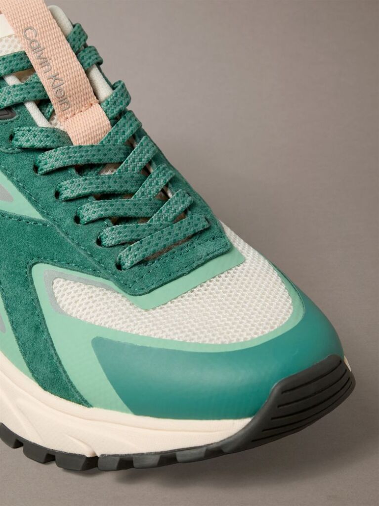 Green Knit Mesh Runner Sneakers  Women