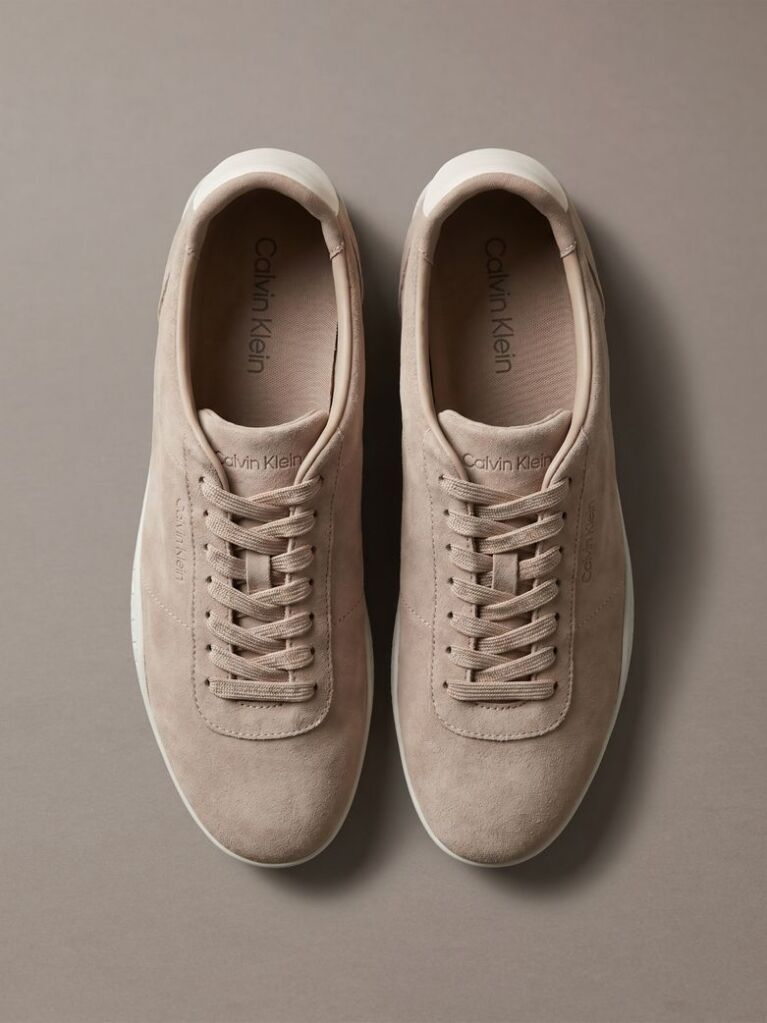 Beige Suede Hybrid Ballet Trainers  Women