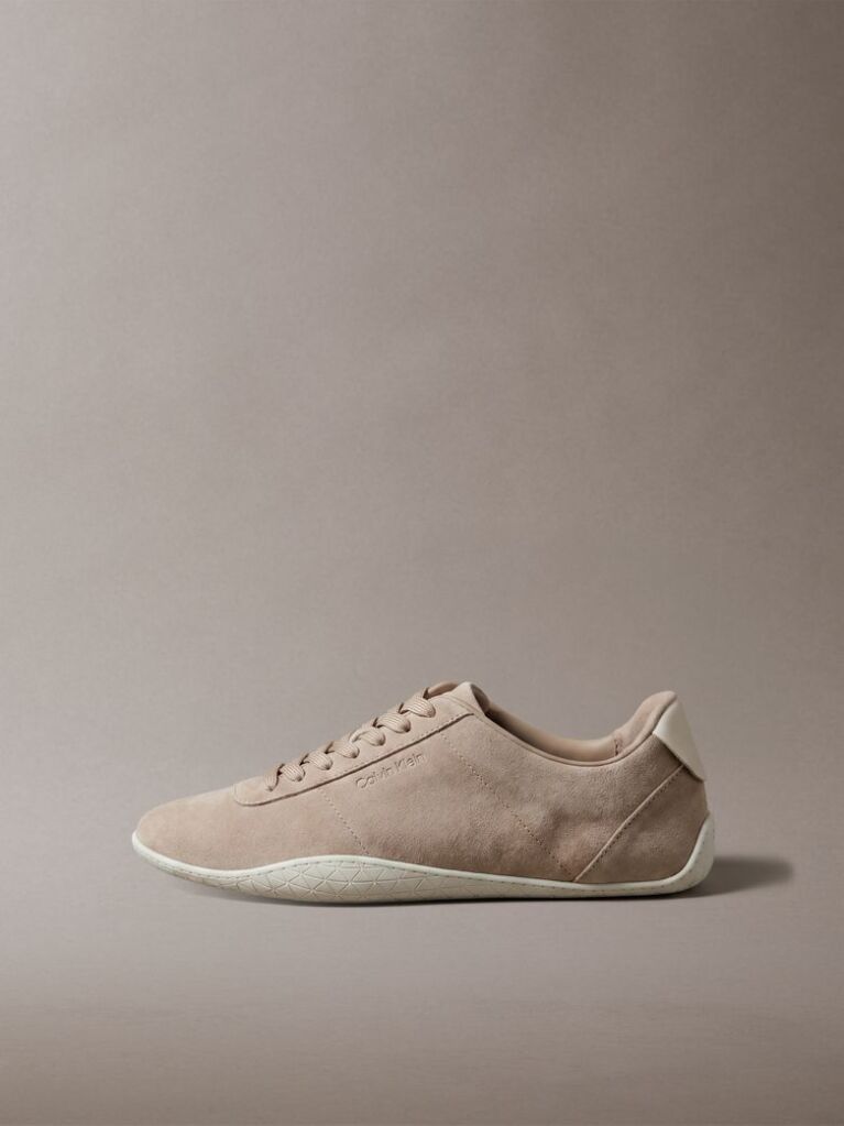 Beige Suede Hybrid Ballet Trainers  Women