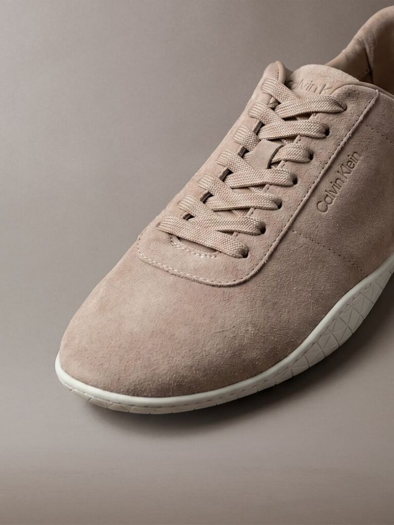 Beige Suede Hybrid Ballet Trainers  Women